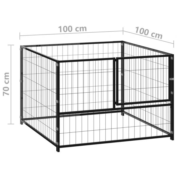 Hundezwinger Schwarz 100x100x70 cm Stahl