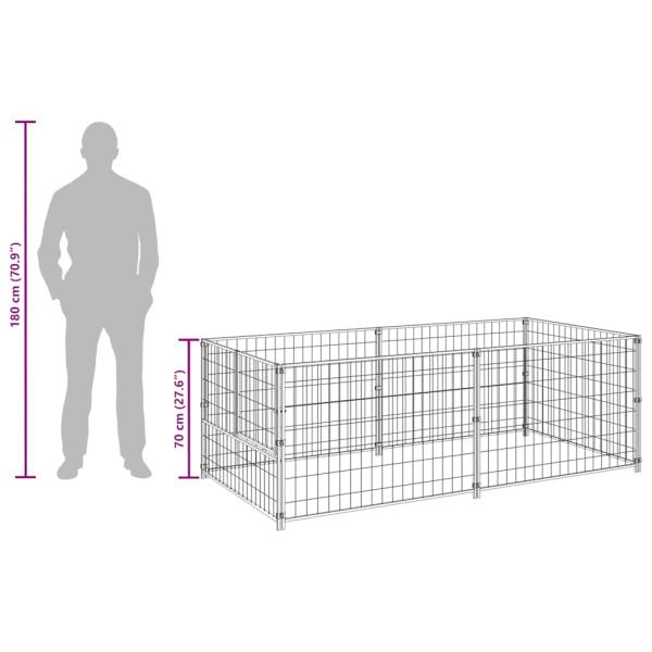 Hundezwinger Schwarz 200x100x70 cm Stahl