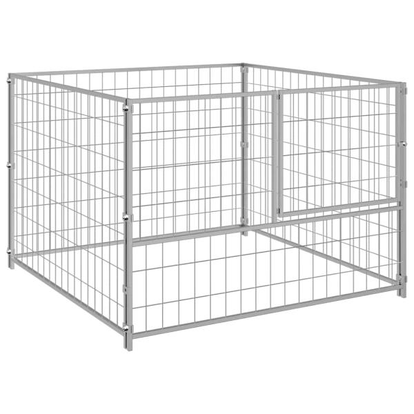 Hundezwinger Silbern 100x100x70 cm Stahl