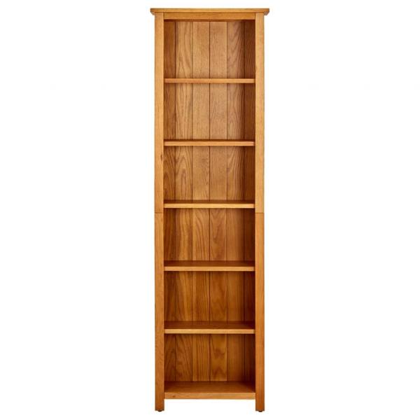 Bücherregal 6 Fächer 52x22x180 cm Massivholz Eiche