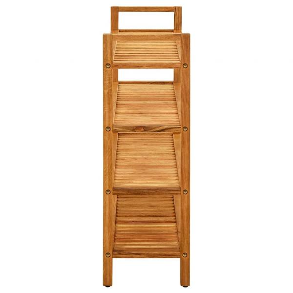 Schuhregal mit 4 Etagen 100x27x80 cm Massivholz Eiche