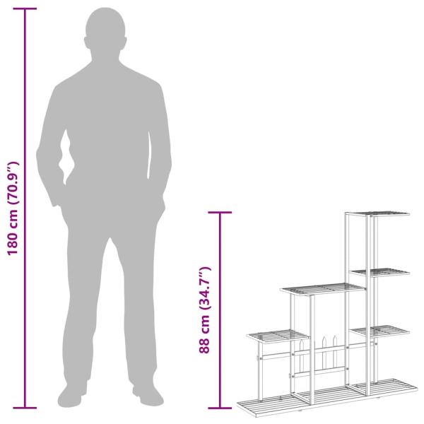 Blumenständer 94,5x25x88 cm Schwarz Metall