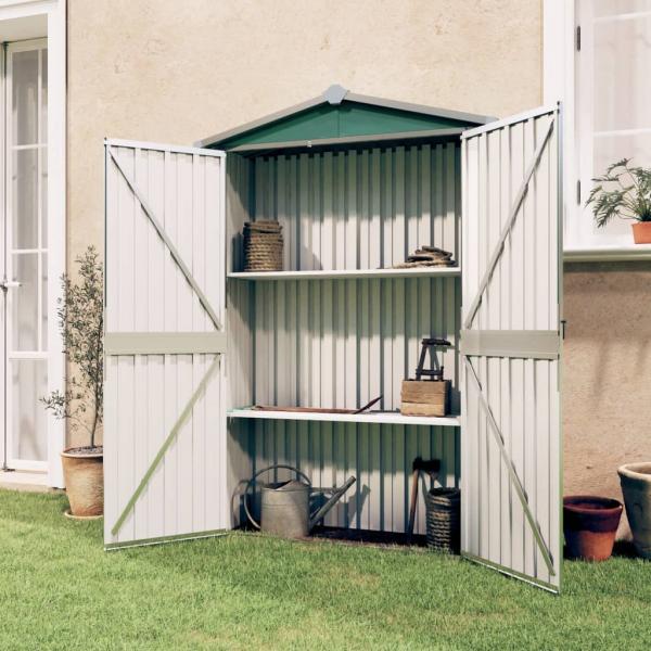 ARDEBO.de - Gerätehaus Grün 116x45x175 cm Verzinkter Stahl