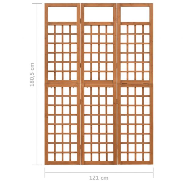 Spalier/Paravent 3-teilig Massivholz Tanne 121x180,5 cm