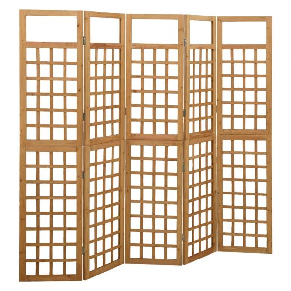 Spalier/Paravent 5-teilig Massivholz Tanne 201,5x180 cm