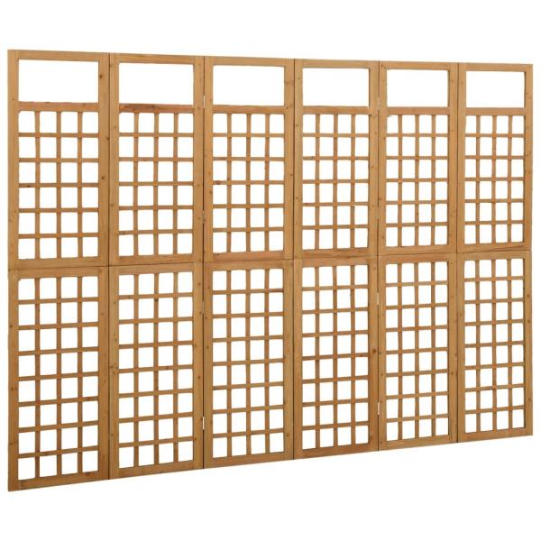 Spalier/Paravent 6-teilig Massivholz Tanne 242,5x180 cm