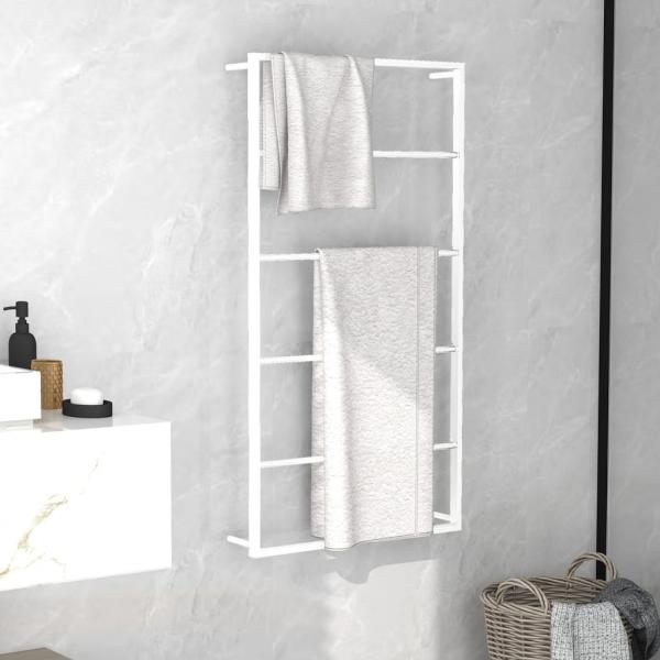 ARDEBO.de - Handtuchständer Weiß 60x10x116 cm Stahl