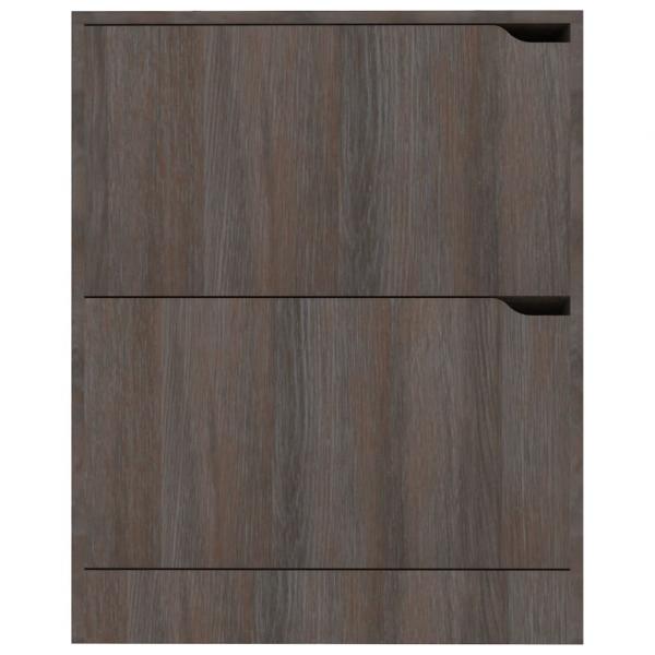 Schuhschrank mit 2 Türen Grau Sonoma-Eiche 59x24x74 cm