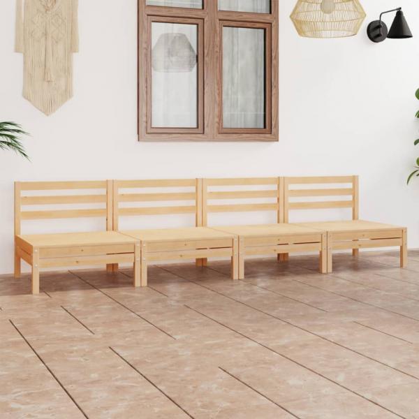 ARDEBO.de - 4-tlg. Garten-Lounge-Set Kiefer Massivholz