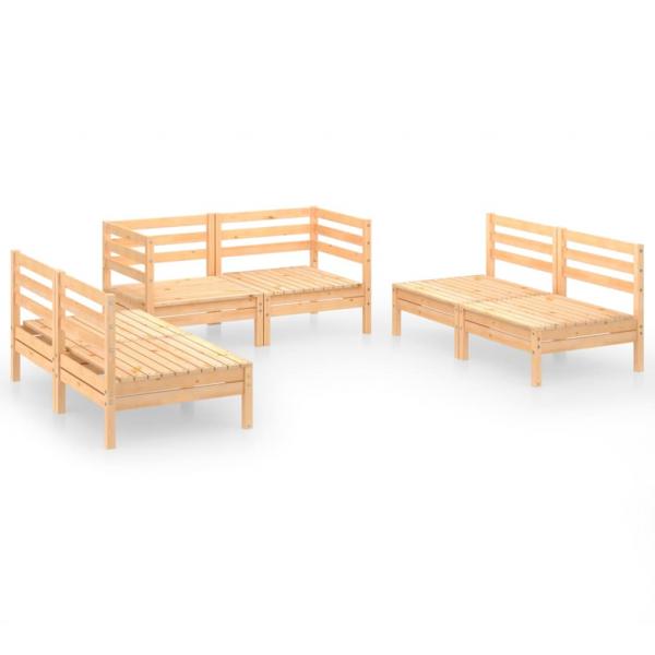 6-tlg. Garten-Lounge-Set Massivholz Kiefer