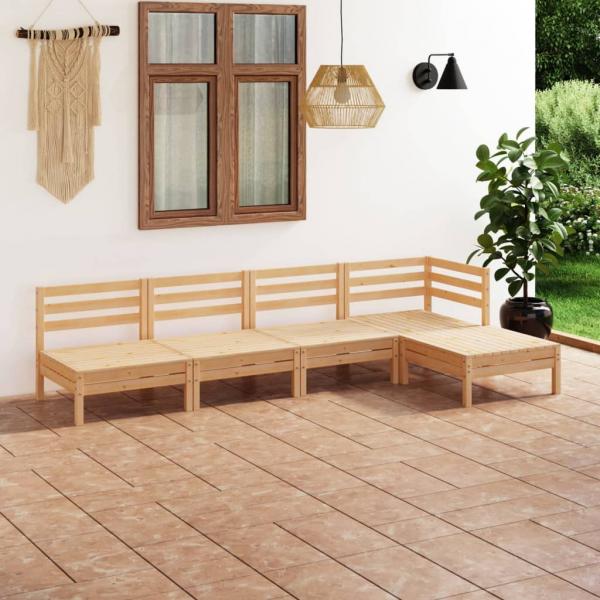 ARDEBO.de - 5-tlg. Garten-Lounge-Set Massivholz Kiefer