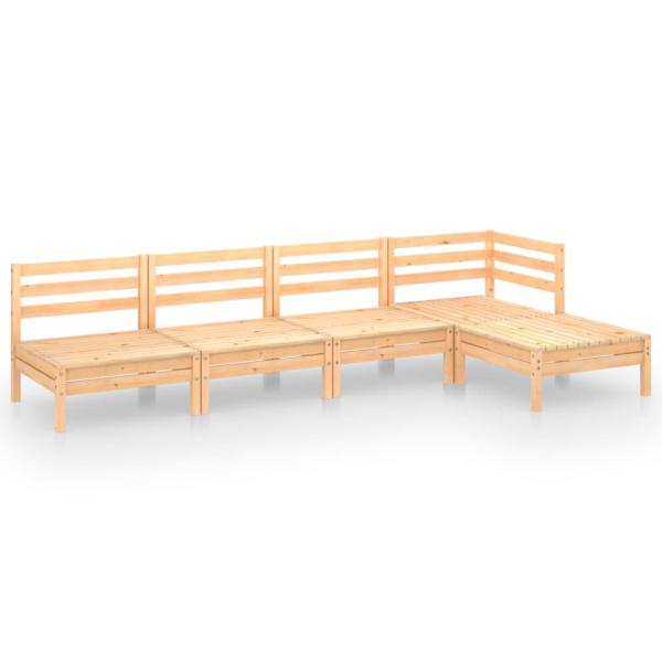5-tlg. Garten-Lounge-Set Massivholz Kiefer