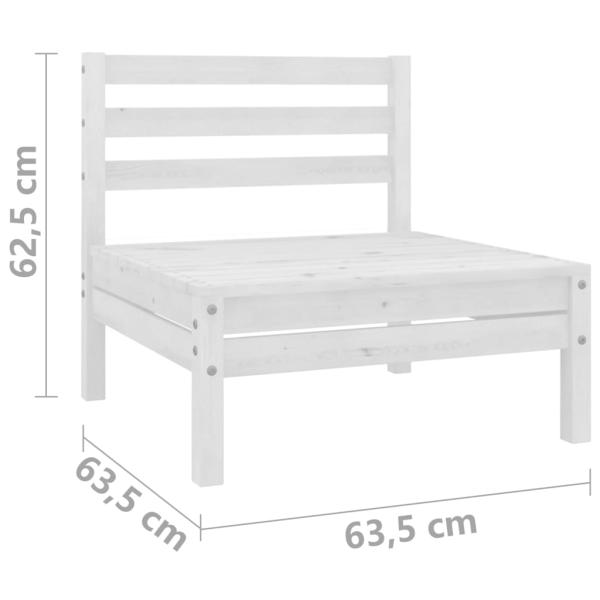 11-tlg. Garten-Lounge-Set Massivholz Kiefer Weiß