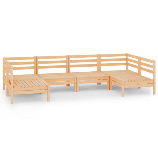 6-tlg. Garten-Lounge-Set Massivholz Kiefer