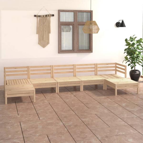 ARDEBO.de - 7-tlg. Garten-Lounge-Set Massivholz Kiefer