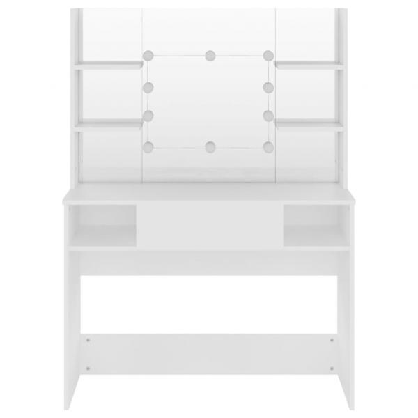 Schminktisch mit LED-Beleuchtung 100x40x135 cm MDF Weiß