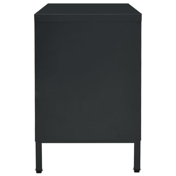 ARDEBO.de - TV-Schrank Schwarz 105x35x52 cm Stahl und Glas