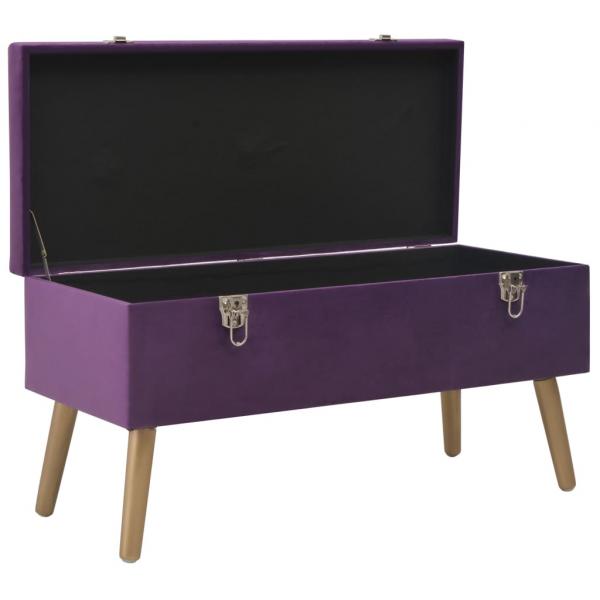 Bank mit Stauraum 80 cm Lila Samt