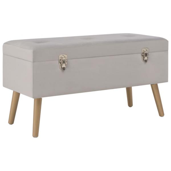 ARDEBO.de - Bank mit Stauraum 80 cm Grau Samt