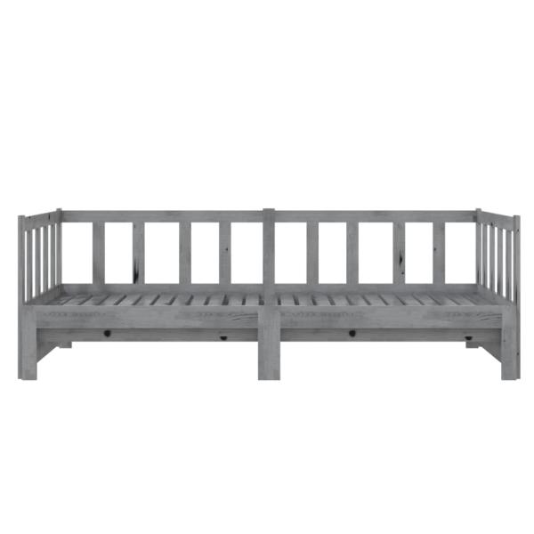 Tagesbett Ausziehbar Grau Kiefer Massivholz 2x(90x200) cm