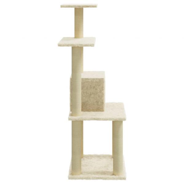 Kratzbaum mit Sisal-Kratzsäulen Creme 105 cm