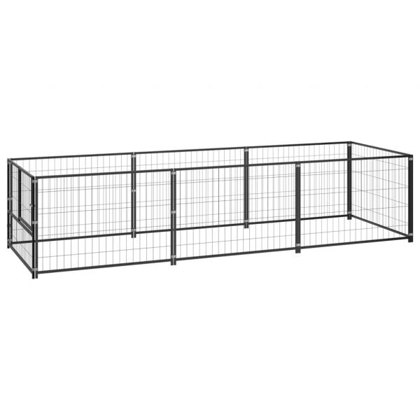 ARDEBO.de - Hundezwinger Schwarz 3 m² Stahl