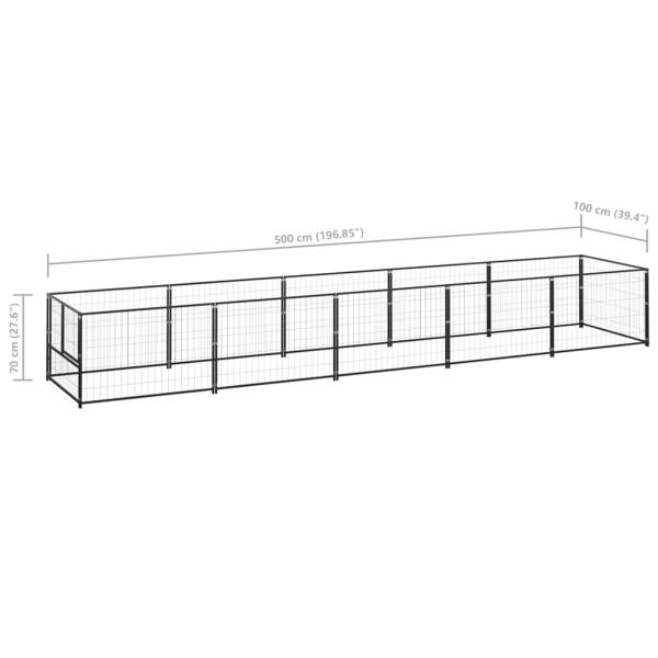 Hundezwinger Schwarz 5 m² Stahl