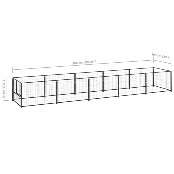 Hundezwinger Schwarz 5 m² Stahl