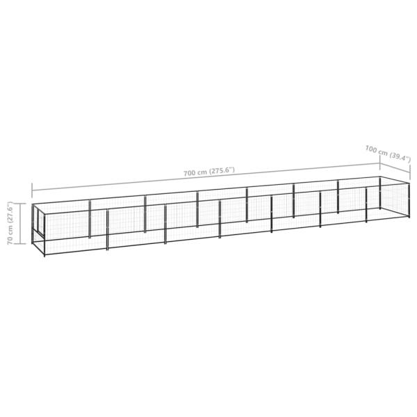 Hundezwinger Schwarz 7 m² Stahl