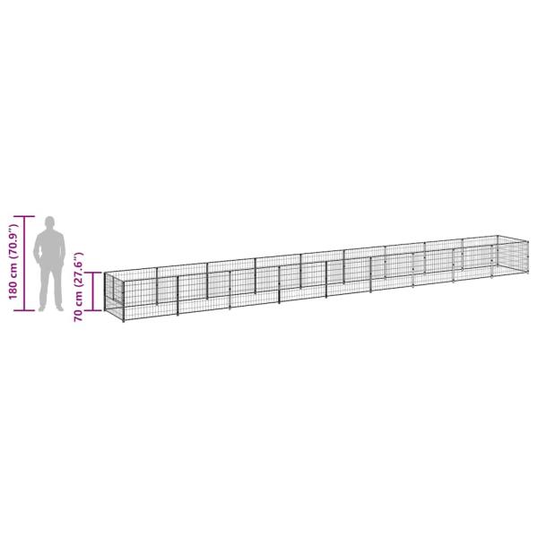Hundezwinger Schwarz 9 m² Stahl