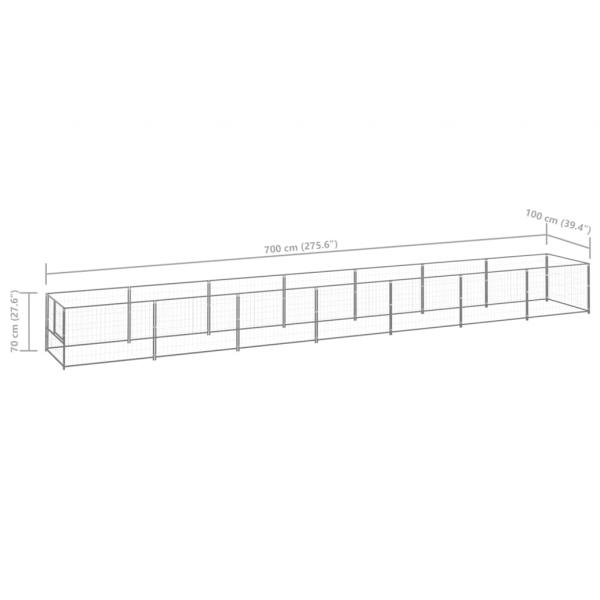 Hundezwinger Silbern 7 m² Stahl
