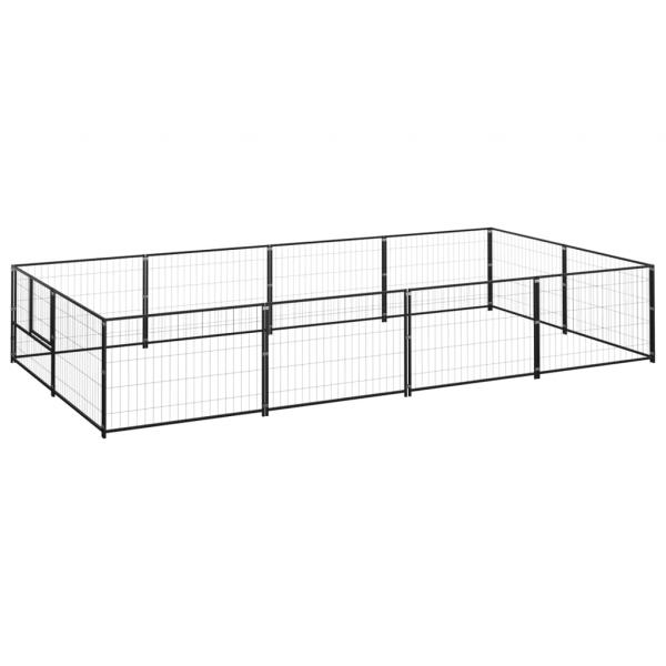 ARDEBO.de - Hundezwinger Schwarz 8 m² Stahl
