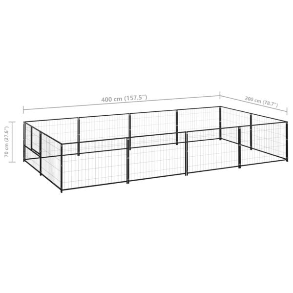 Hundezwinger Schwarz 8 m² Stahl