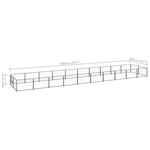 Hundezwinger Schwarz 20 m² Stahl