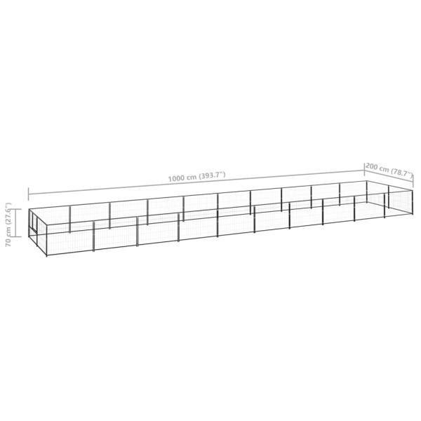 Hundezwinger Schwarz 20 m² Stahl