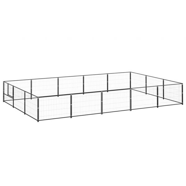ARDEBO.de - Hundezwinger Schwarz 15 m² Stahl