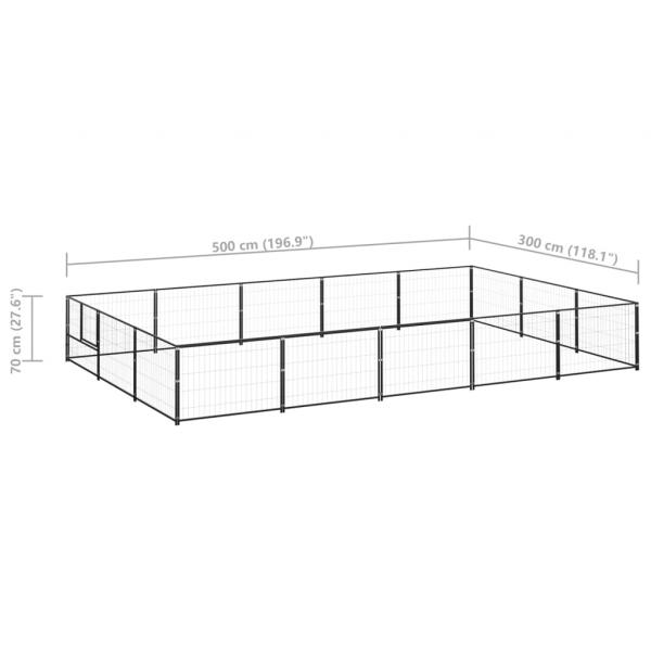 Hundezwinger Schwarz 15 m² Stahl