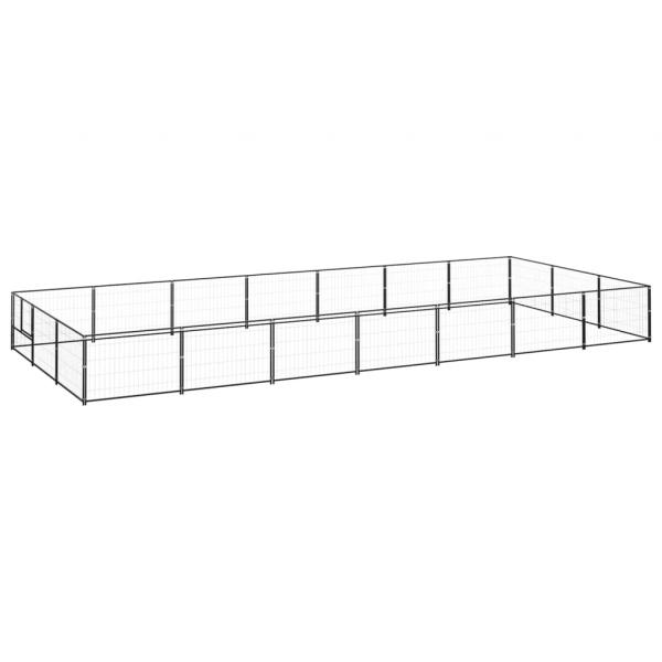 ARDEBO.de - Hundezwinger Schwarz 21 m² Stahl