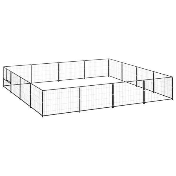 ARDEBO.de - Hundezwinger Schwarz 16 m² Stahl