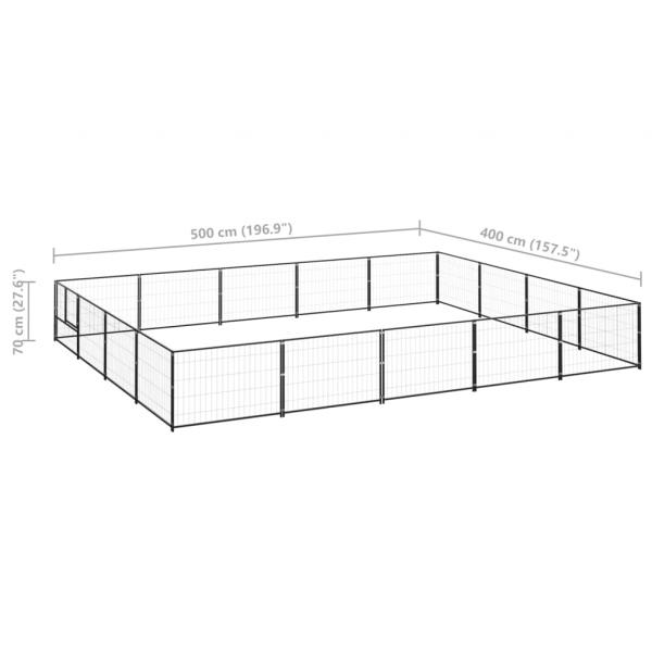 Hundezwinger Schwarz 20 m² Stahl