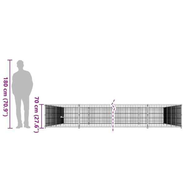 Hundezwinger Schwarz 24 m² Stahl
