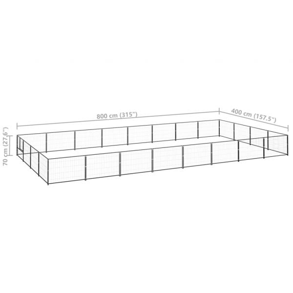 Hundezwinger Schwarz 32 m² Stahl