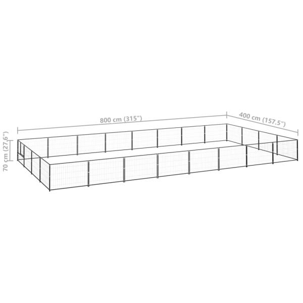 Hundezwinger Schwarz 32 m² Stahl