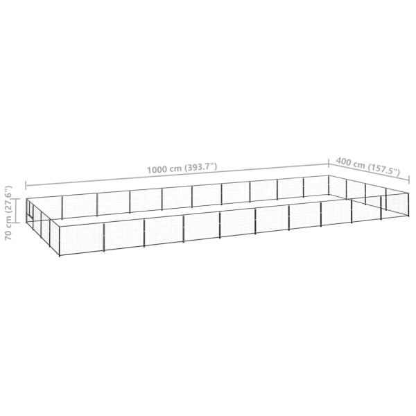 Hundezwinger Schwarz 40 m² Stahl