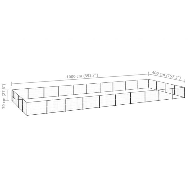 Hundezwinger Schwarz 40 m² Stahl