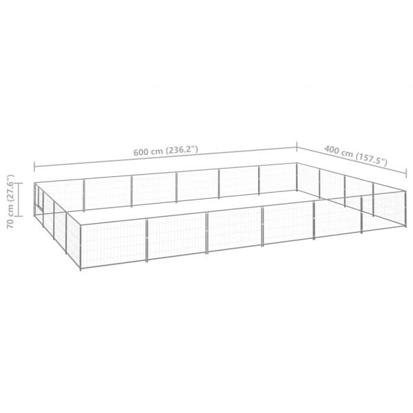 Hundezwinger Silbern 24 m² Stahl