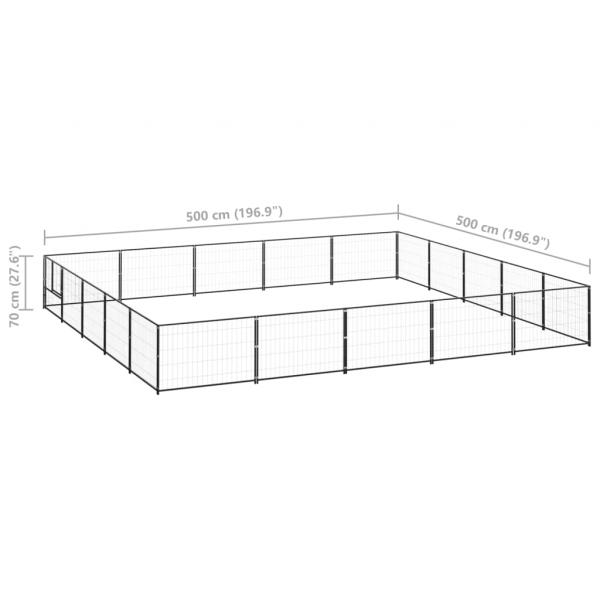 Hundezwinger Schwarz 25 m² Stahl