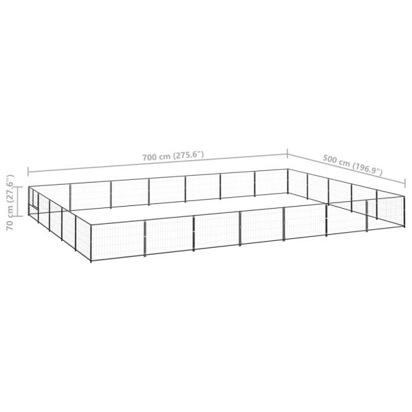 Hundezwinger Schwarz 35 m² Stahl