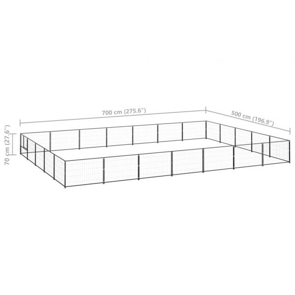 Hundezwinger Schwarz 35 m² Stahl