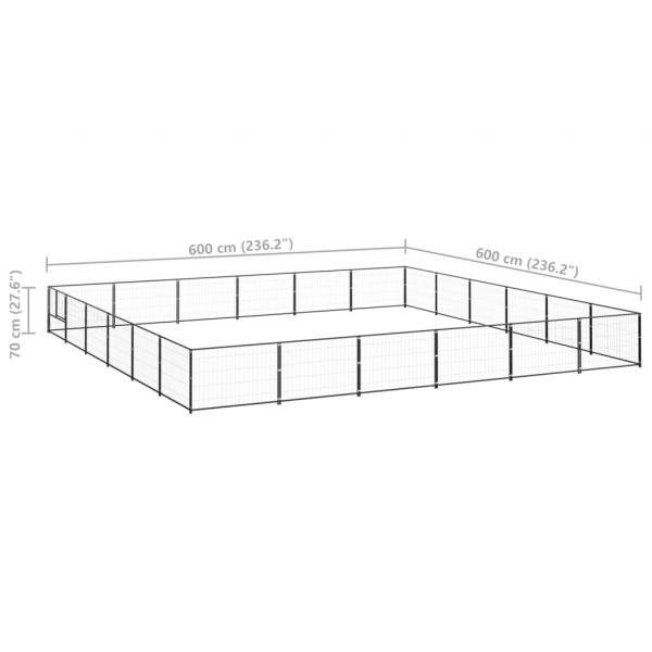 Hundezwinger Schwarz 36 m² Stahl